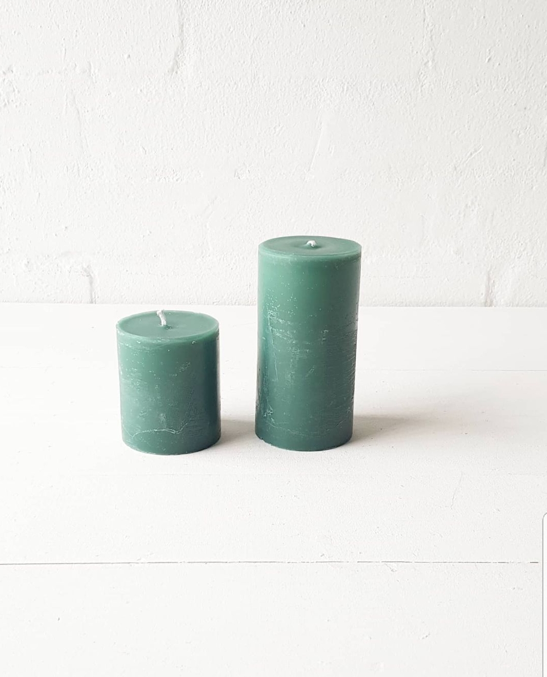 Petrol green pillar candle